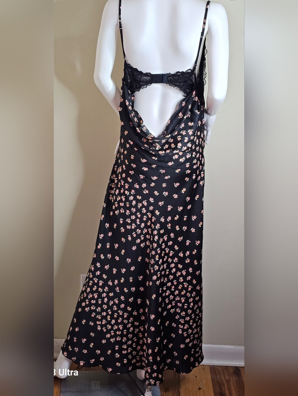 Free People Intimately Gossamer Glow Black Floral Slip Midi Dress - Picture 3 of 11